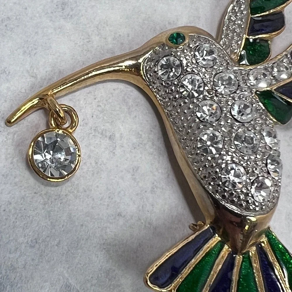 Hummingbird Brooch Pin Rhinestone Enamel Bird Pendant Charm Jewelry Nature‎